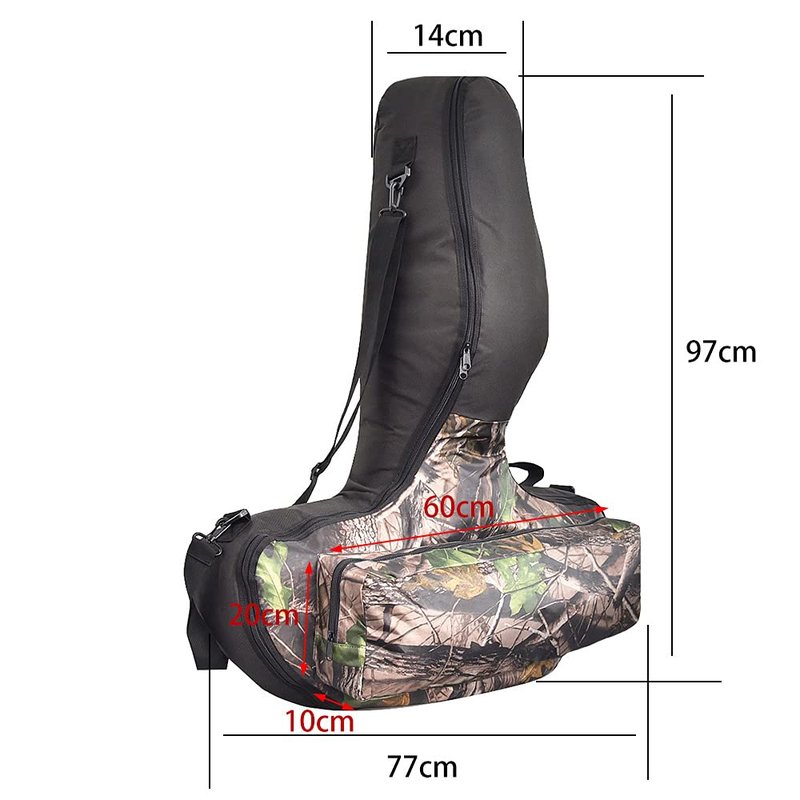 Huenco Adjustable Crossbow Case T-Shape Crossbow Storage Bag Large Capacity Archery Hunting Carry Bag