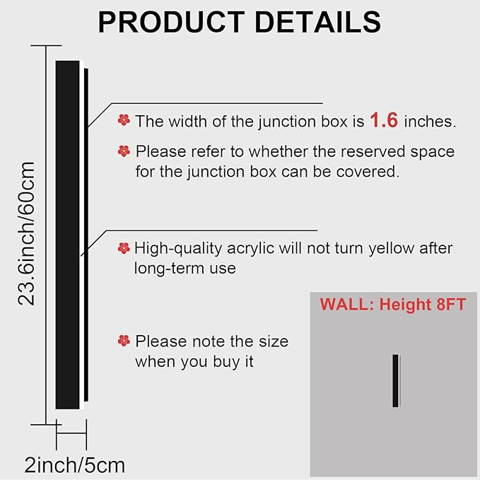 24 Inch Outdoor Wall Lights 2 Pack, Long Outdoor Wall Sconce LED IP65 Waterproof Modern Linear Sconces 3000K Wall Mount Exterior Light Fixtures for House Garage Porch Patio