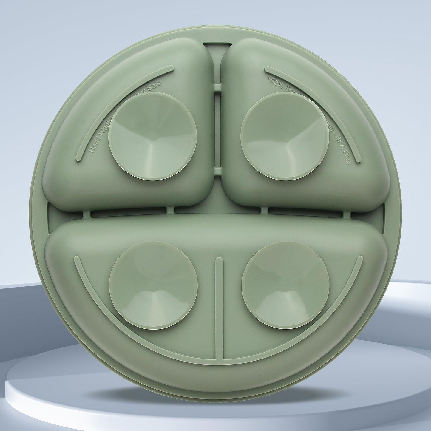 Eascrozn Baby Feeding Set, 2 Pack Silicone Divided Suction Plates for Baby, 2 Pack Spoons and Forks Set, BPA Free, Baby Led Weaning Supplies for Toddler Utensils