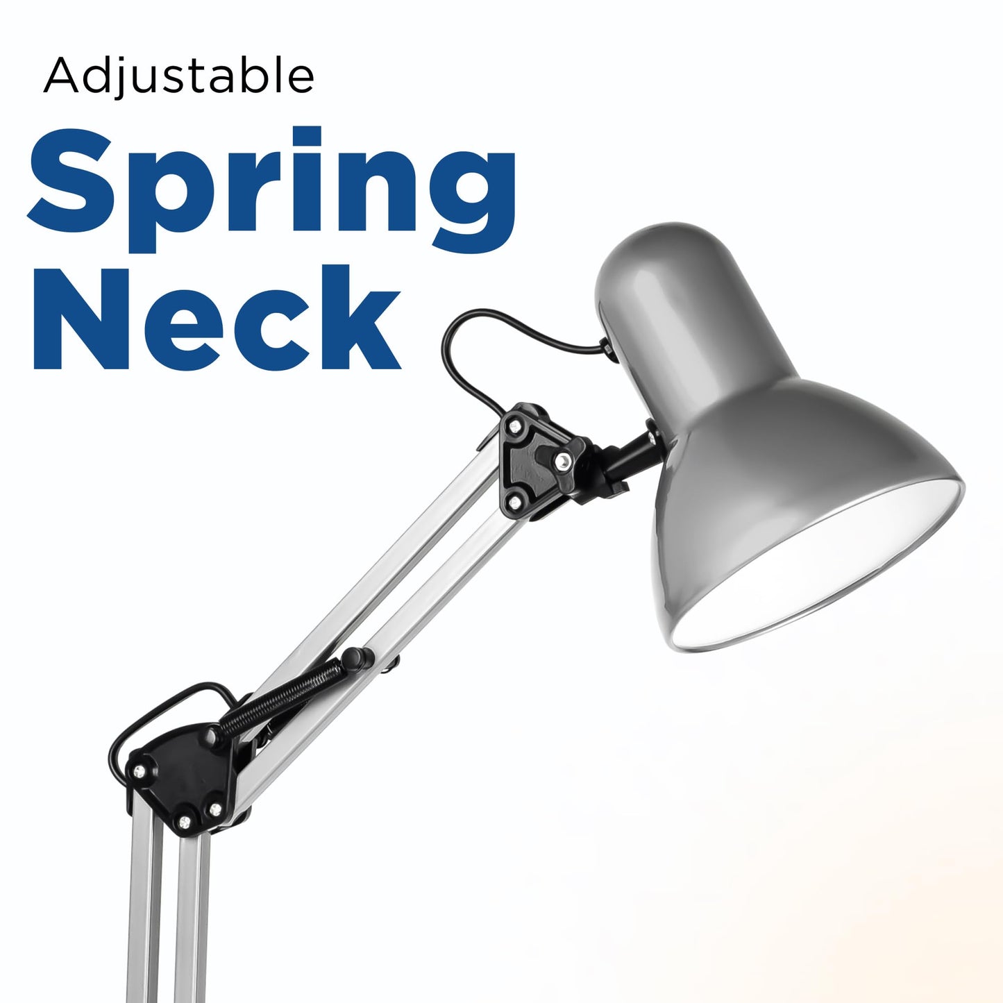 Status Valencia Desk Lamp | Angled Desk Light | Silver Desk Lamp | Study, Office, Bedroom | SADL2429AESC16