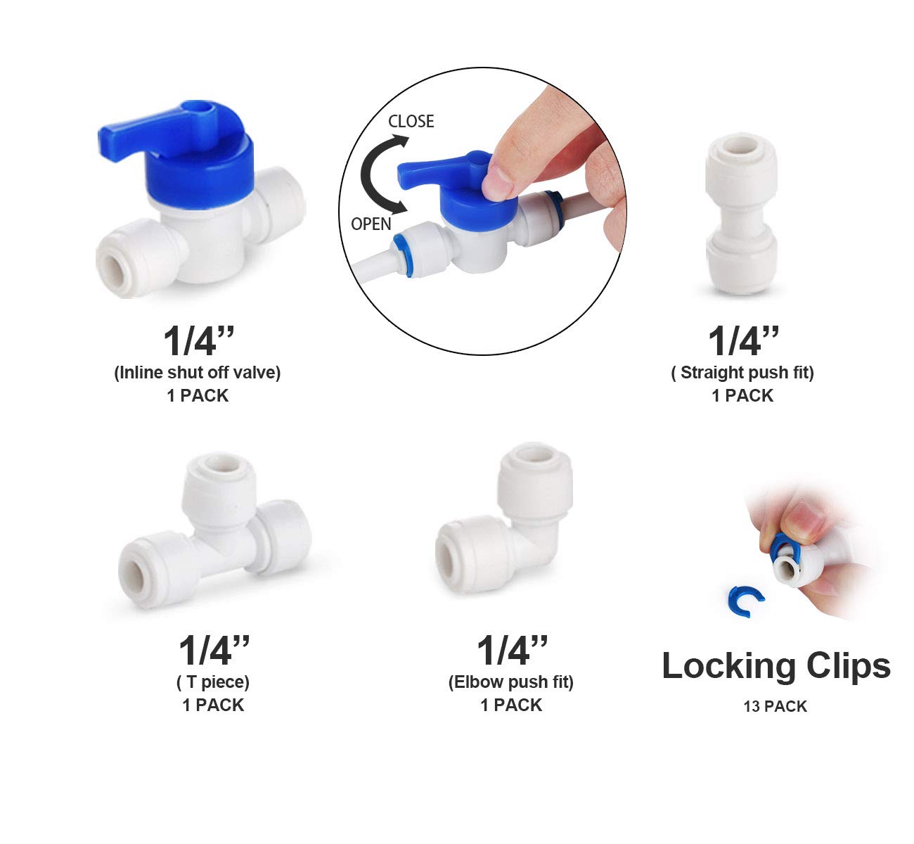 ilauke 15M Water Supply Pipe Tube + Fridge Connector Kit For European Style Double Fridge Refrigerator (1/4" Pipe)