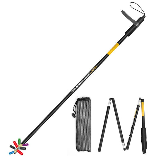 Shotgun Shell Hull Retriever Pick Stick, Collapsible Portable Magnetic Shell Retriever Pickup Pole, Extends Up to 3ft, Shotgun Accessories Four-Section Fold Pickup Grabber Tool with Mesh Carrying Bag