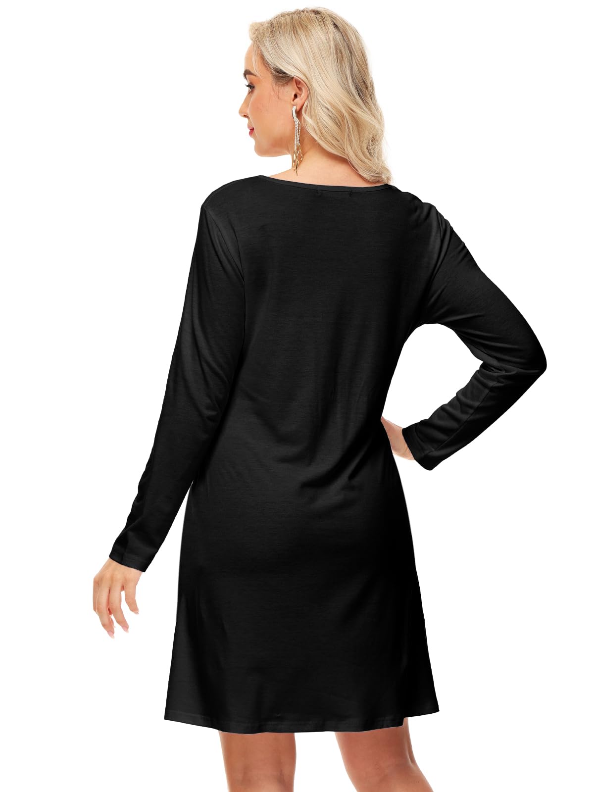 Skeleton Dresses for Women Flare Holiday A-Line Long Sleeve Halloween Costume Dress XL