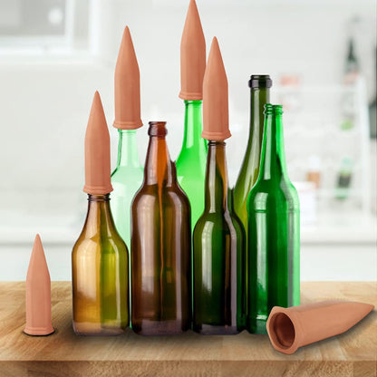 WUJUN Plant Watering Stakes10 Pack Automatic Plant Waterers for Vacations, Plant Watering Devices Terracotta Self Watering Spikes for Wine Bottles Great Plant for Indoor & Outdoor Plants