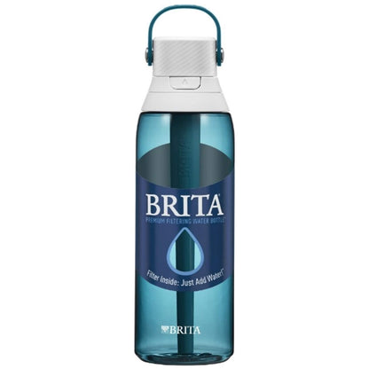Brita Insulated Filtered Water Bottle with Straw, Reusable, BPA Free Plastic, Sea Glass, 26 Ounce