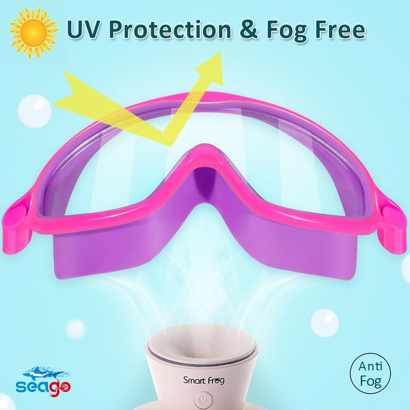 Kids Goggles for Swimming 2 Pack No Leaking Anti-Fog Outer Eye Fit with Wide View UV Protection Crystal Clear Watertight Swim Goggles with nose cover Suitable for Children Youth Boys Girls Age 3 to 14