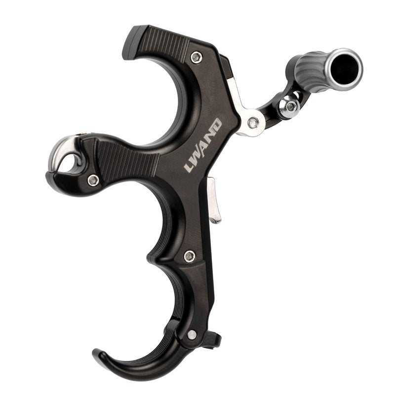 LWANO Thumb Bow Release - 3&4 Finger Adjustable Archery Compound Bow Release Aid, with Trigger Travel and Pressure Adjustable (Black)
