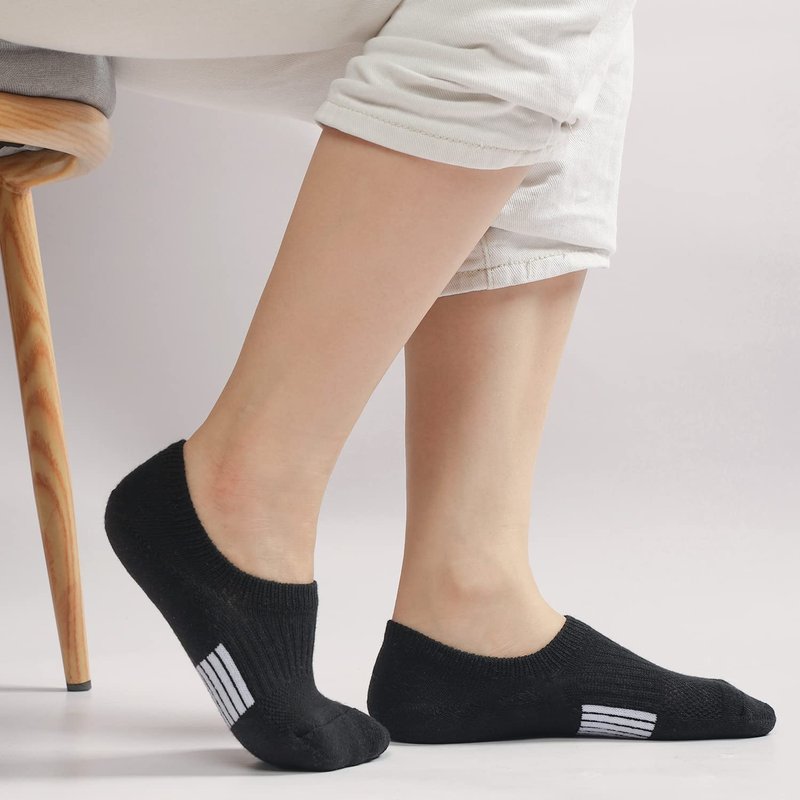 FAYBOX No Show Socks Womens Cushioned Low Cut Invisible Footies for Running Athletic Gym Ankle Socks 6 Pairs