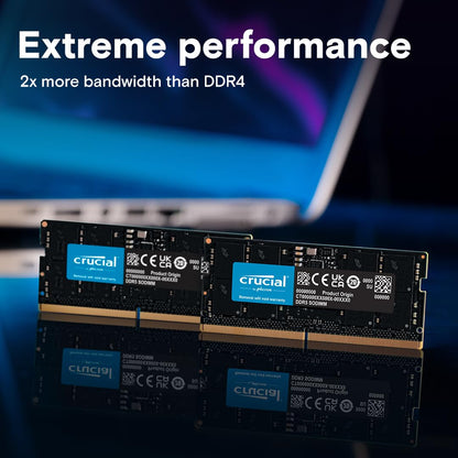 Crucial DDR5 RAM 16GB 5600MHz SODIMM, Laptop Computer Memory, Mini PC (or 5200MHz, 4800MHz) CL46 - CT16G56C46S5