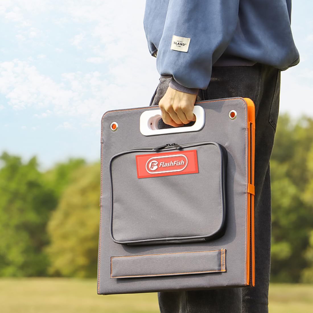 Flashfish 100W 18v Foldable Solar Panel, High-Efficiency Solar Charger with Dc Output & 65W USB.C QC3.0 Port for Portable Power Station, Camping, Travel & Outdoor