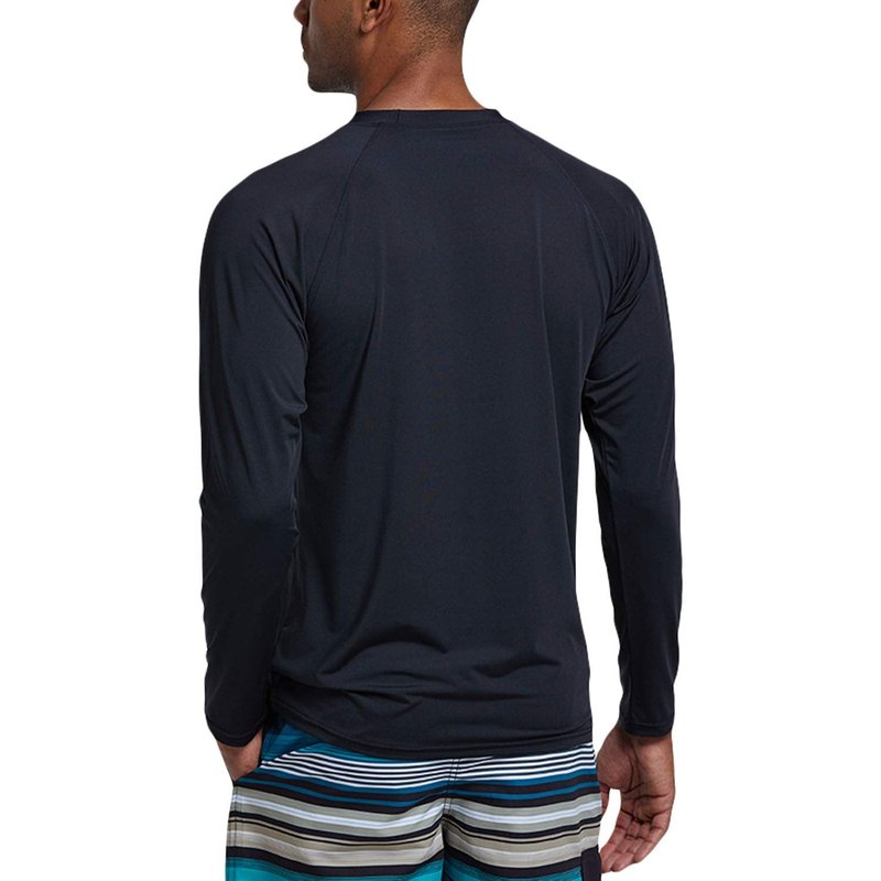 Men's Swim Shirts Rashguard Sun Shirt UPF 50+ UV Sun Protection Outdoor Long Sleeve T-Shirt Swimwear Black L