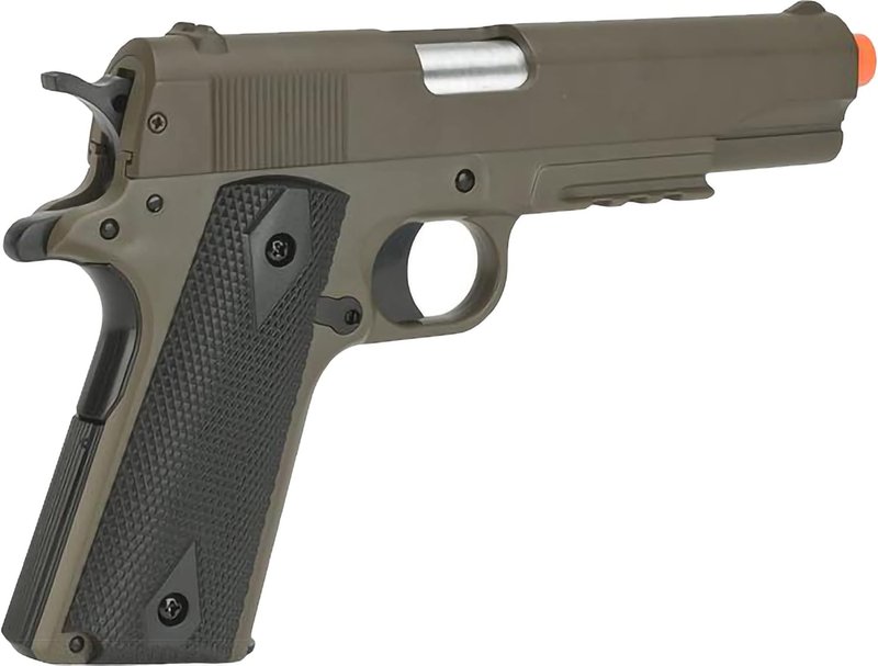 Colt Licensed M1911A1 Full Size Airsoft Spring Pistol - Metal Top | Tan Color