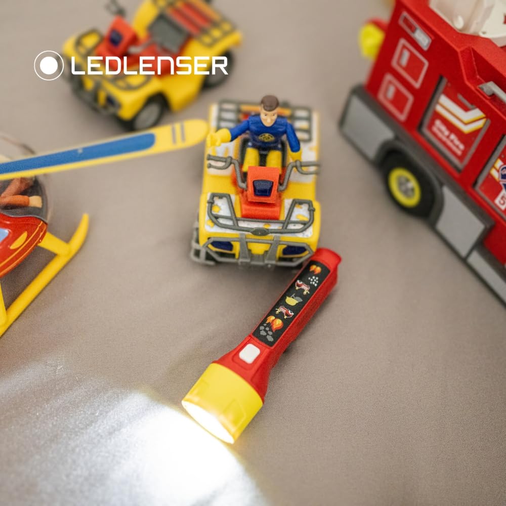 Ledlenser KidBEAM4 Kids Torch, 4 Colour LED AAA Battery Fireman Flashlight, Lightweight 72g, Inc Pocket Clip, Auto Shut Off Feature, Excellent for Reading, Camping & Night Time Fun, Gift for Children