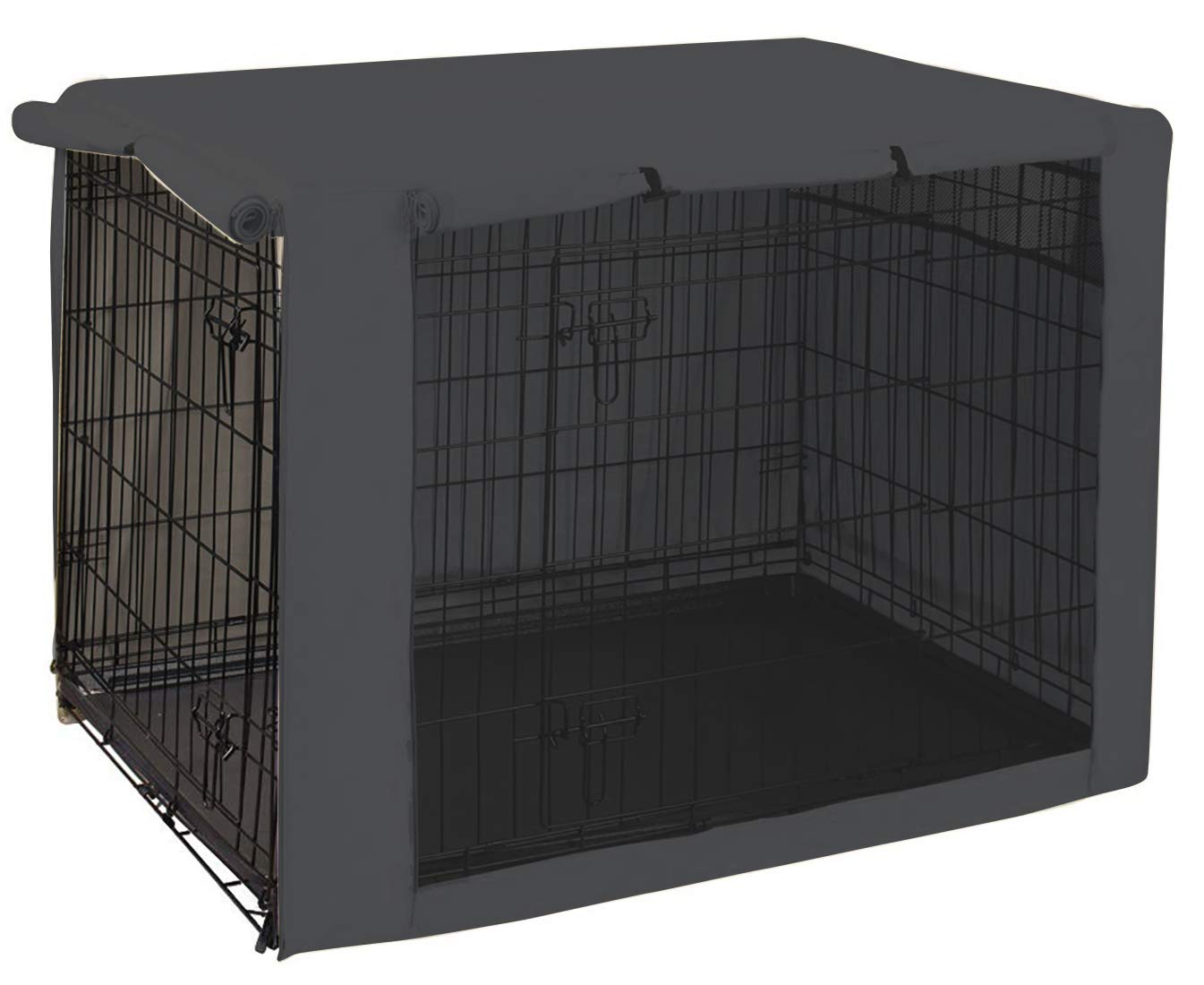 Geyecete Dog Crate Cover - Universal Dog Crate Fitting, 36 Inch, Lightweight Polyester Fabric, Breathable, Gray