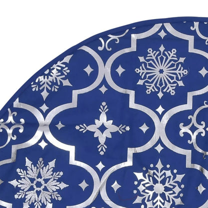 Christmas Tree Skirt, 48 inches Large Red Flannel Tree Mat with Gilded Christmas Patterns Skirt for Xmas Tree Holiday Party Decorations Indoor Outdoor with 1 Christmas Stocking (Blue)