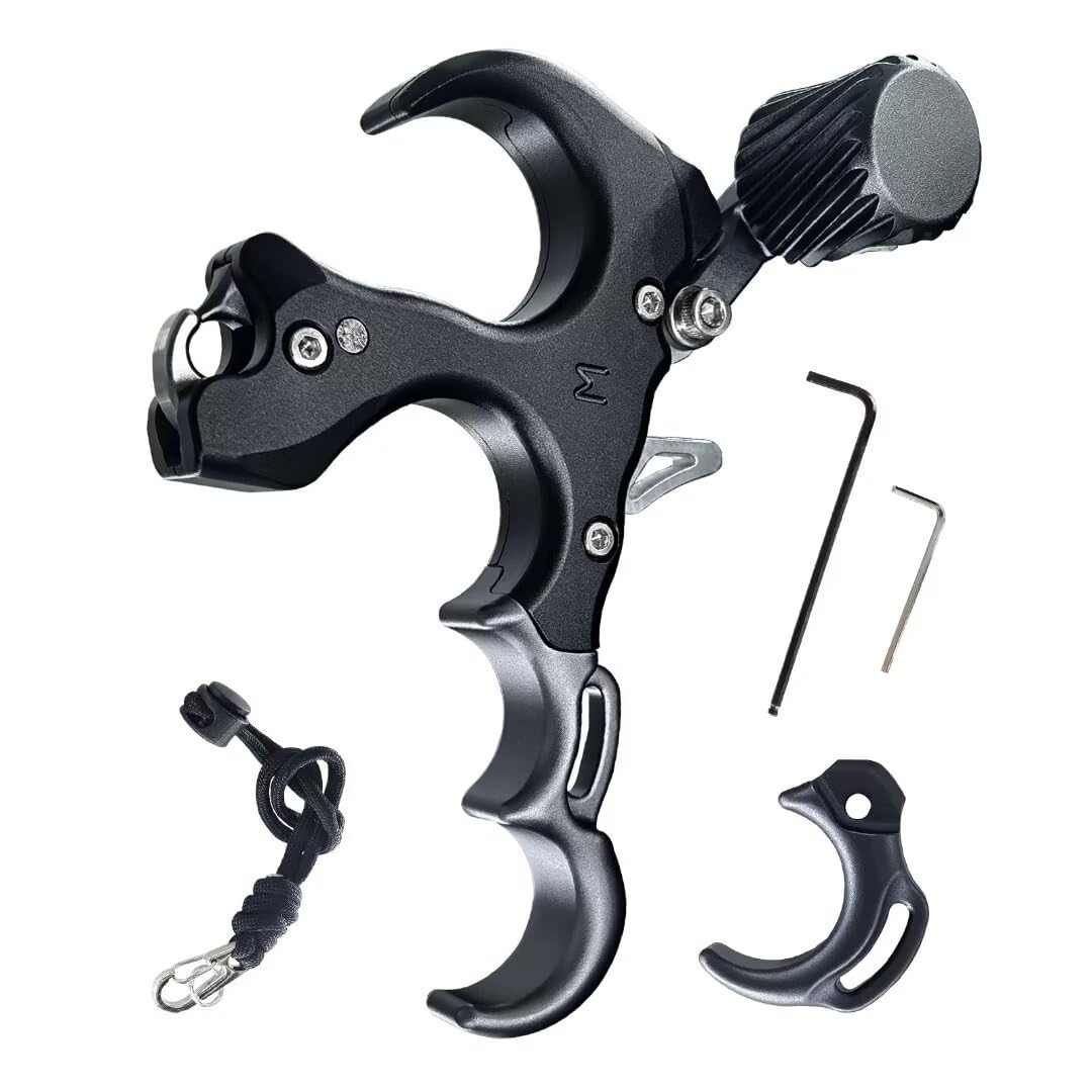 Compound Bow Aid Releaser with Wrist Straps and Adjustment Tool,Archery Release Aids with 3&4 Thumb Release Adjustable,Aluminum Alloy Aids.for Left and Right Handers.