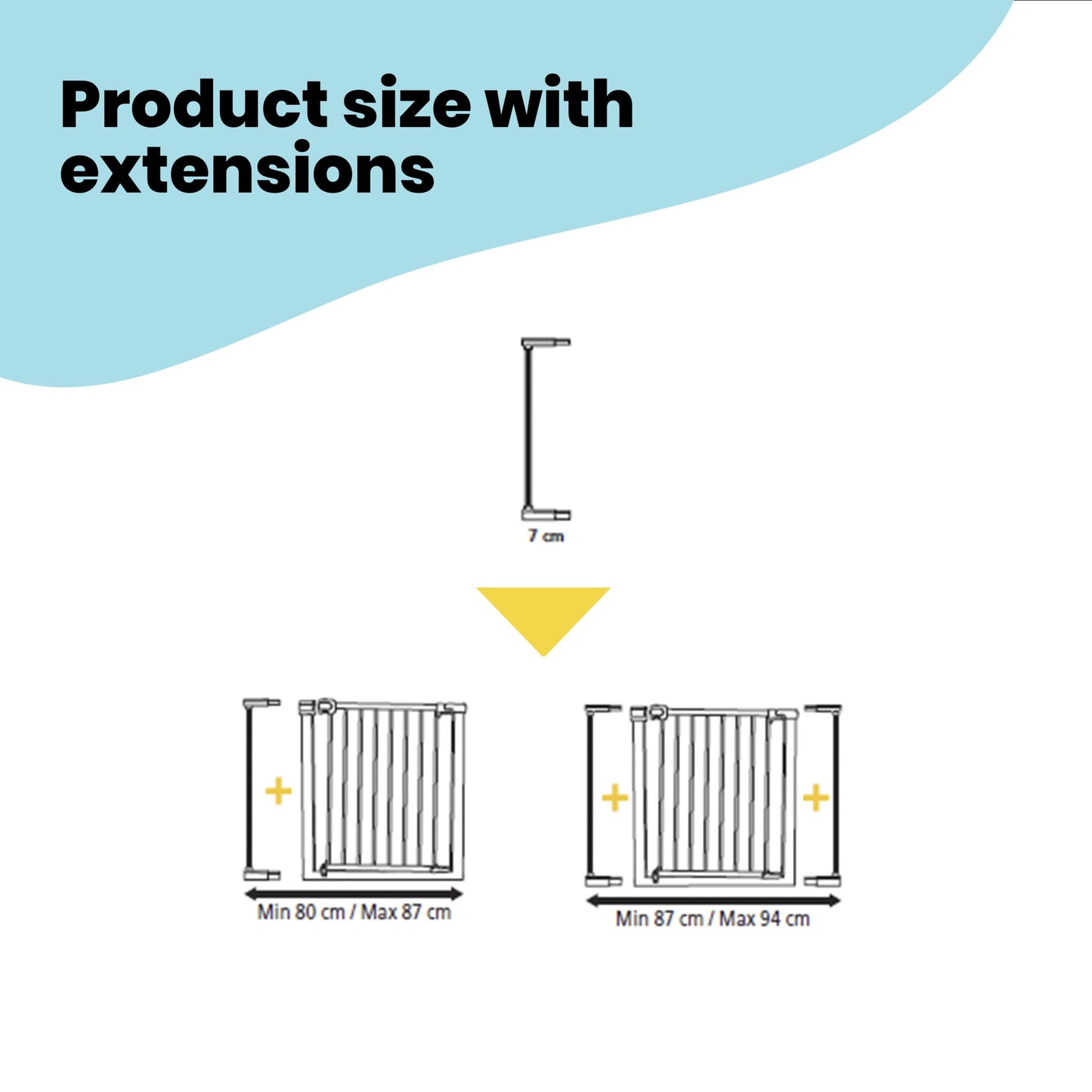 Safety 1st Easy Close Extra Tall Metal Gate, Baby Stair Gate Pressure Fit, 73-80cm (max. 94cm), Extra Tall Gate (91cm), Easy-Closing Baby Safety Gate, No-Screw Installation (No Drilling), White