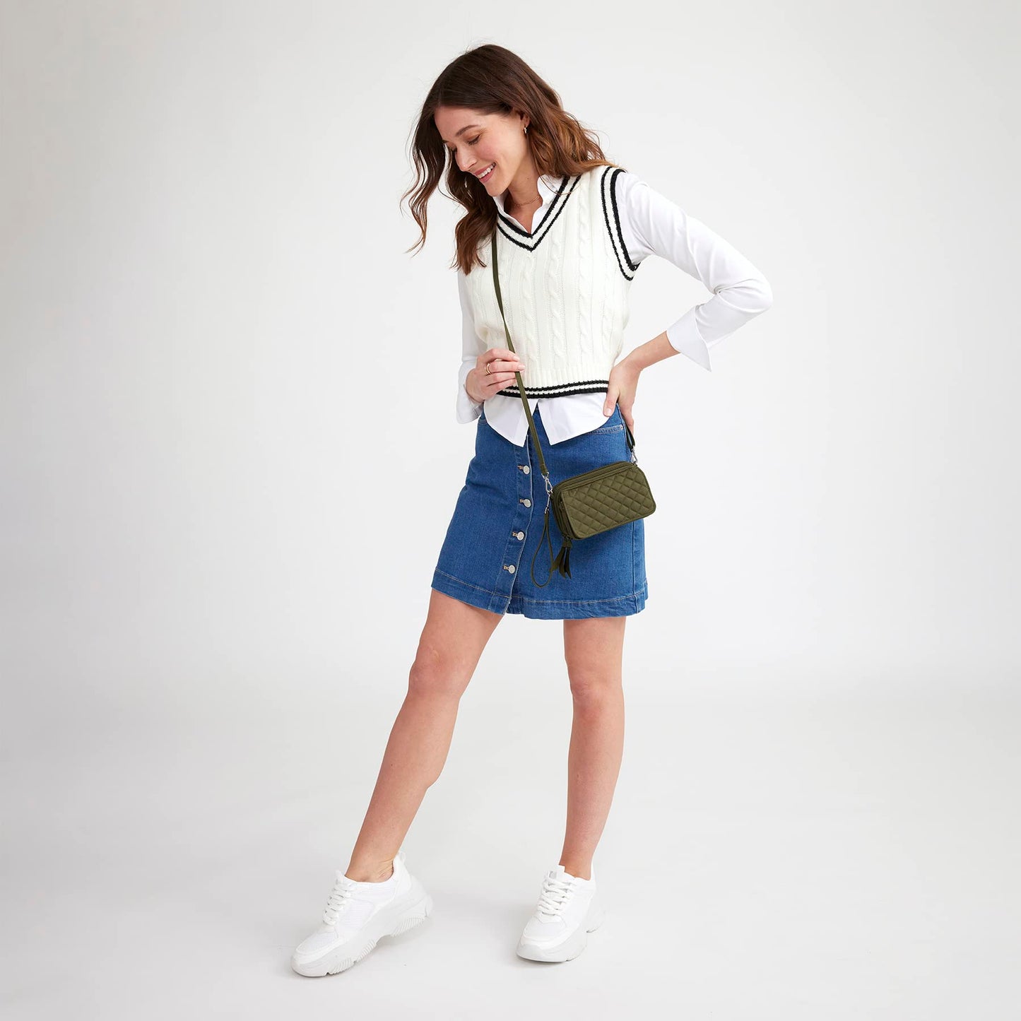 Vera Bradley Cotton All in One Crossbody Purse with RFID Protection