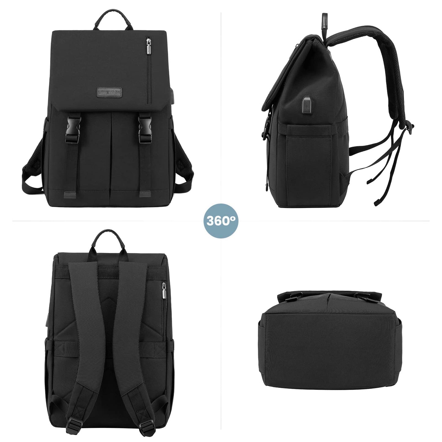 LOVEVOOK Backpack Womens Mens 15.6 inch Laptop Rucksack Bag for Ladies Waterproof High School Bags for Girls Boys Fashion Anti Theft Backpack with USB Casual Daypacks for Travel University Work