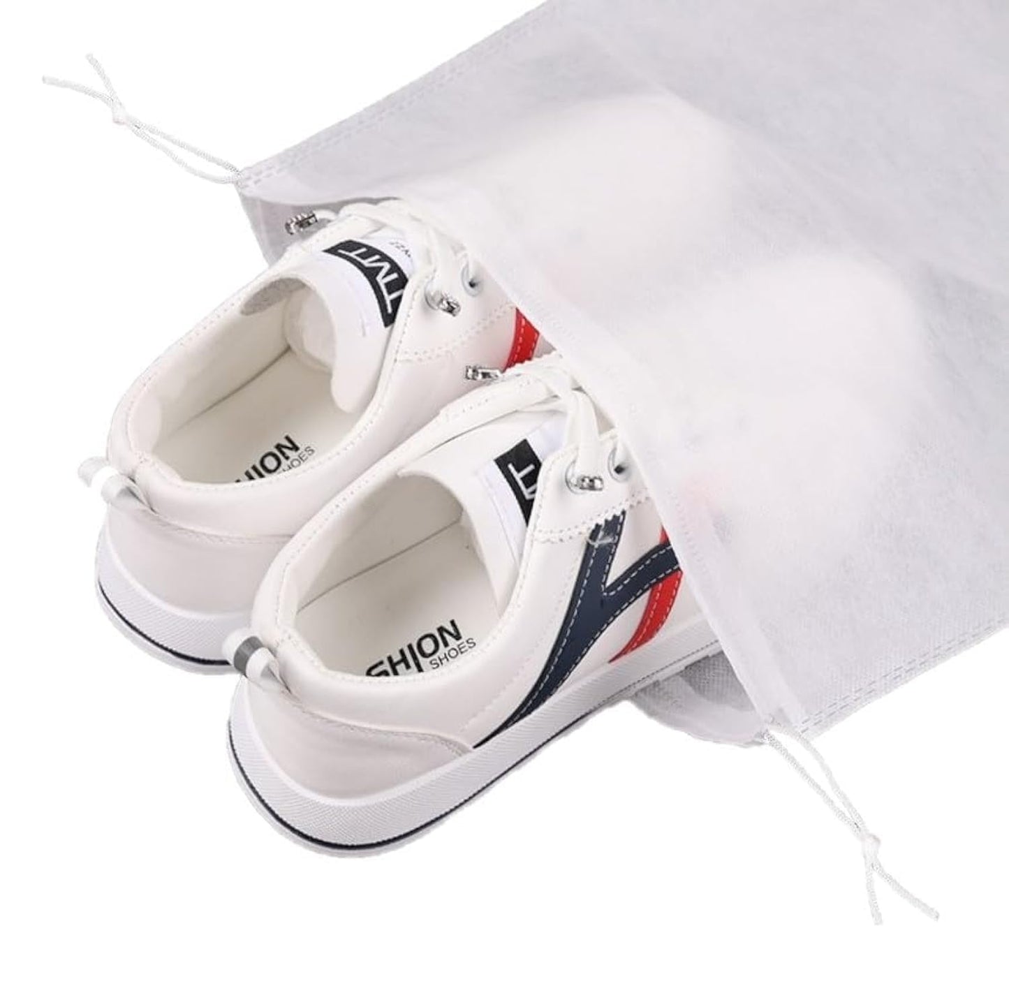 30 eco-friendly travel shoe bag storage bags, non-woven breathable dust-proof bag with rope, suitable for storing shoes and bags, isolate dust and keep shoes and bags clean and tidy. (9.8inX13.77in)