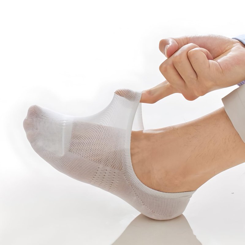 Antcherabo No Show Trainer Socks Mens, 8 Pairs Invisible Low Cut Thin Breathable Casual Short Mesh Socks with Heel Grip