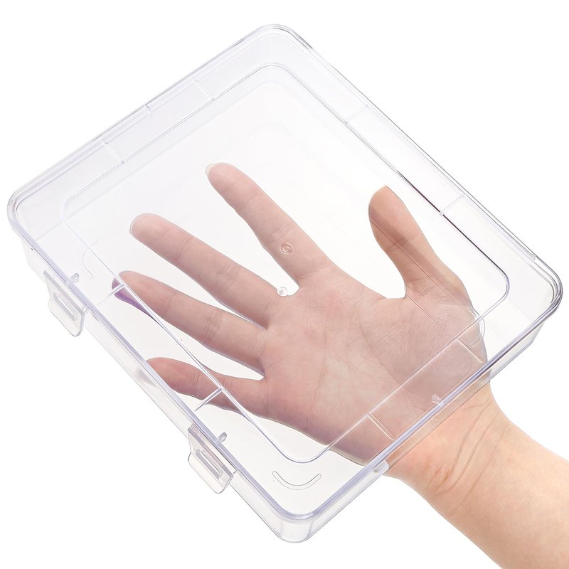 Kingrol 10 Pack Clear Storage Boxes with Lids & Decorative Bow Stickers - Semi-Transparent Party Favor Boxes for Cheer, Dance, DIY Gifts, Team Gifts, Hair Accessories