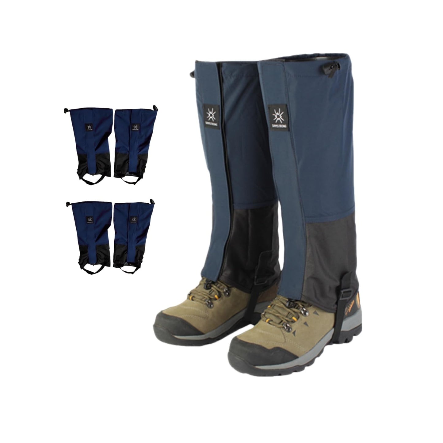 UNIQOCK 2 Pairs Leg Gaiters Adjustable Shoe Snow Boot Guard Gators for Running Shoe Gaiters, Trail Running Gaiters Sandproof, Waterproof Hiking Gaiters, Ankle Gaiters, Snow, Mountain Climbing
