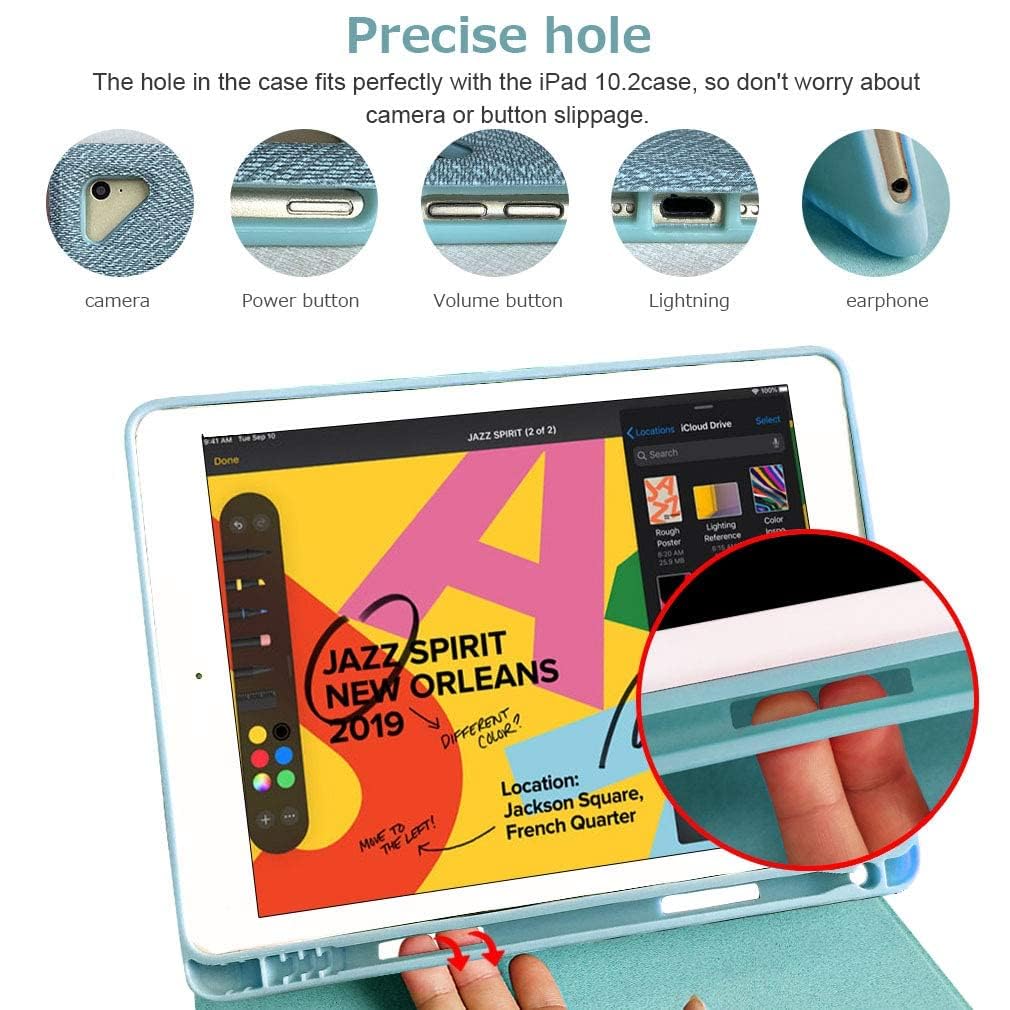 aMZCaSE iPad Pro 9.7 Inch Case with Keyboard for iPad 6th Generation(2018),iPad 5th Generation(2017),iPad Air 2 Case with Keyboard,iPad Air 1,Wireless Detachable Bluetooth Keyboard,Lake Blue