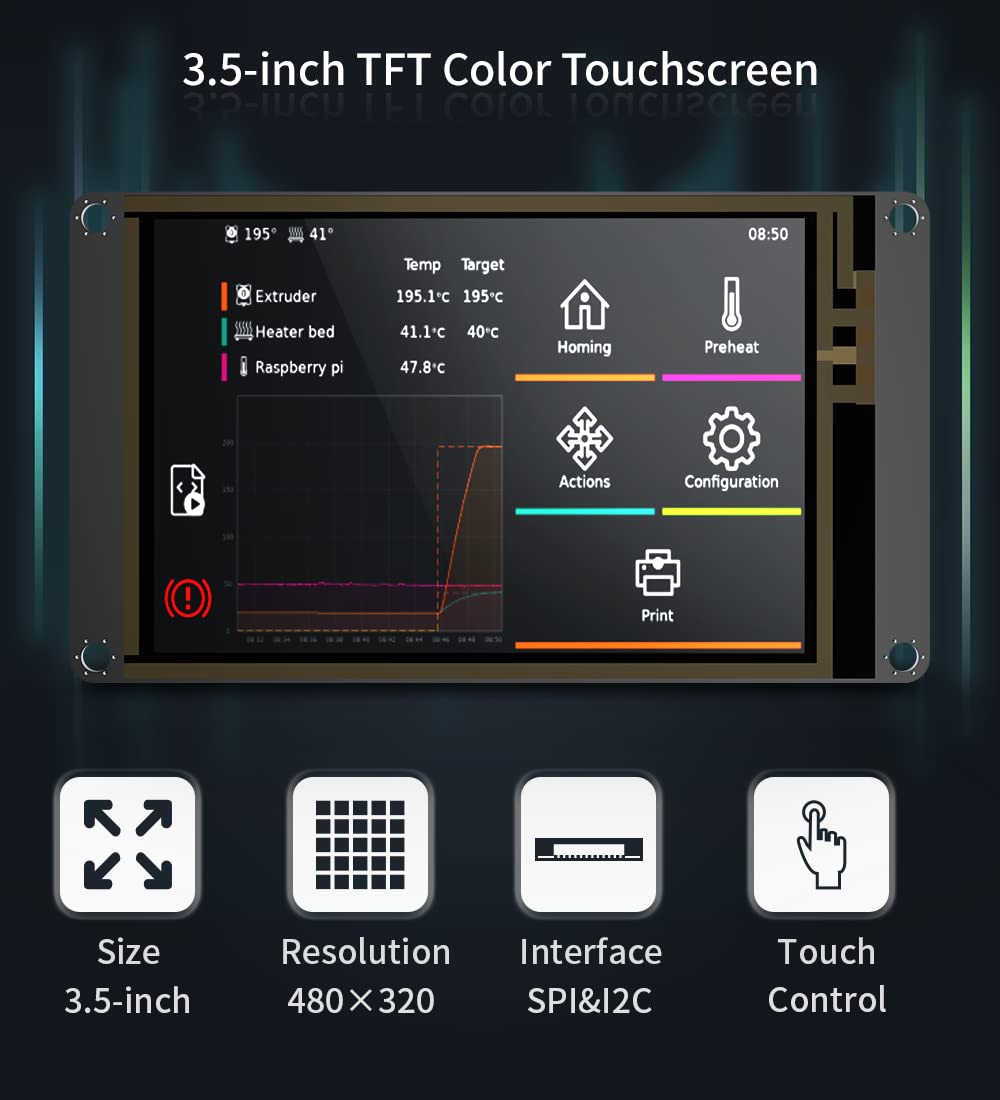 BIGTREETECH TFT35 SPI V2.1 Graphic Smart Display Compatible with BTT Manta M8P/M4P/M5P, Manta E3EZ Control Board + CB1 Support with Klipper Firmware DIY Upgrade 3D Printer