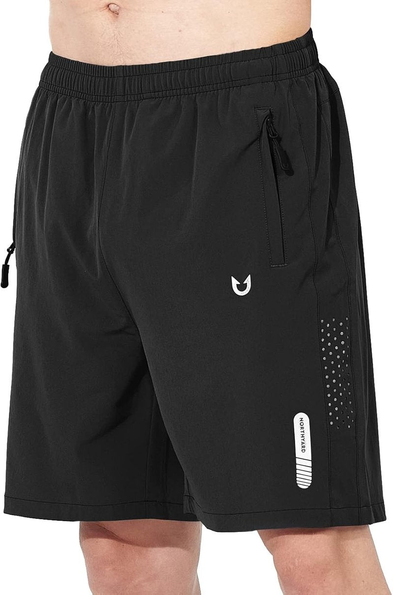 Men's Athletic Running Shorts - Quick Dry Lightweight Gym Workout | 7"/9"/5" | 3 Zipper Pockets for Basketball & Tennis