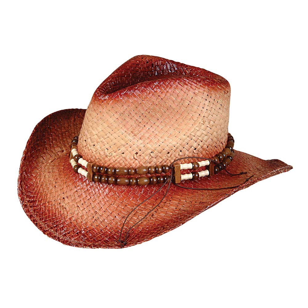 Rhode Island Novelty Rolled Up Costume Cowboy Hat with Beaded Band, One per Order