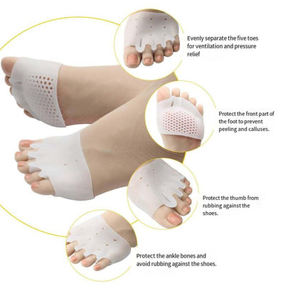Briza Toe Sleeves, Briza Cove Toe Sleeve for Men and Women, Breathable and Does Not Rub Feet, Soft and Comfortable, Suitable for Daily Wear (White*2)