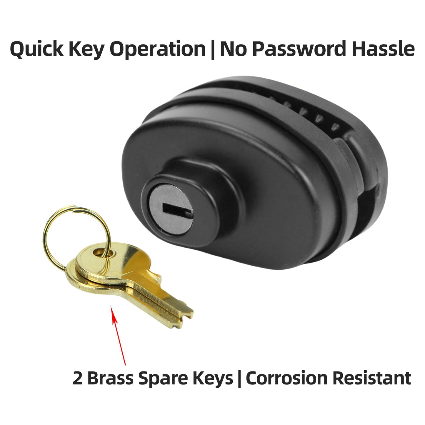 RioRand Keyed Alike Trigger Lock, Adjustable Gun Safety Lock with 2 Brass Keys, Compatible with Most Standard Firearms for Secure Storage(Black-5PS)
