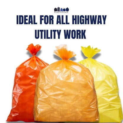 Plasticplace 55-60 gallon Trash Bags │ 1.2 Mil │ Orange Heavy Duty Garbage Can Liners │ 38” x 58” (50 Count)