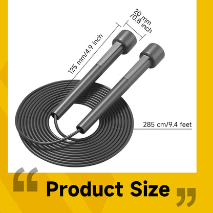 AIO EYEUY Adjustable Jump Rope for Fitness and Exercise-PVC Skipping Rope for Men,Women and Kids-Tangle-Free for Keeping Fit, Training, Workout 10 Pack Black