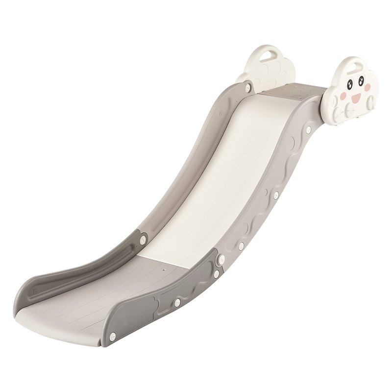 Indoor Kids Baby Couch Slide for Toddler 1-3, Sofa Slide Add-on Attachment for Bed Nugget Playgrounds, with Secure Base Guardrail, Gentle Slope Extended Buffer Zone, Fun Cute Cloud Design, White