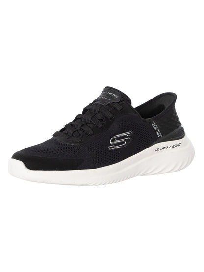 Skechers Men's Bounder 2.0 EMERGED, Black Mesh/White Synthetic, 10 UK