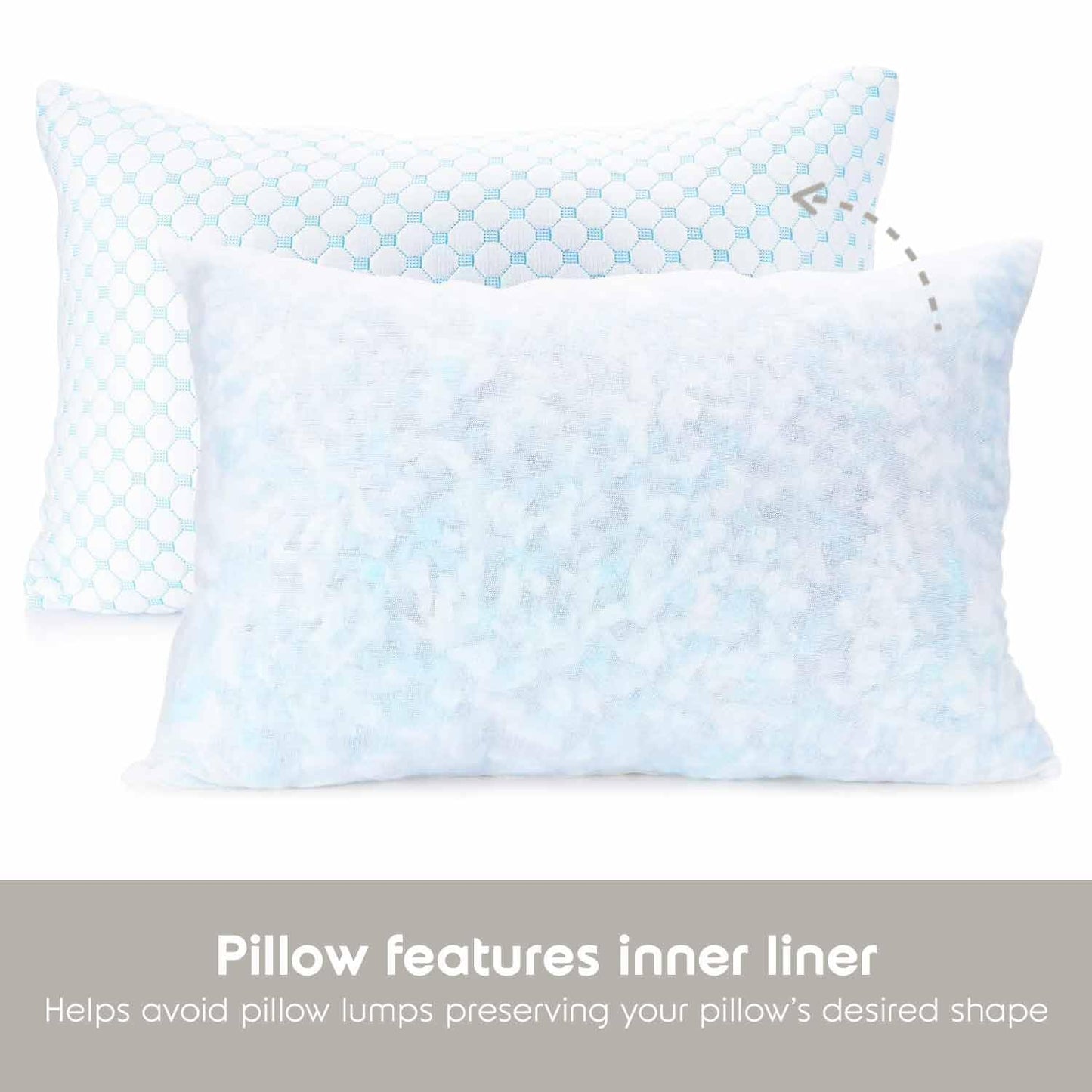 Nestl Cooling Kids Pillow for Sleeping 1 Pack, Luxury Shredded Memory Foam Pillows Kids Size, Adjustable Cold Gel Pillows for Hot Sleepers Supportive Cool Pillow for Side Back Stomach Sleepers