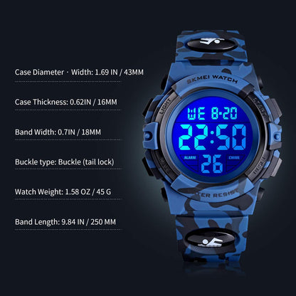 BEN NEVIS Kids Watches, Boys Digital Outdoor Sport Watch Multifunction Waterproof Digital Watch with LED Light Alarm and Calendar Date for 6-15 Year Old Boys Kids