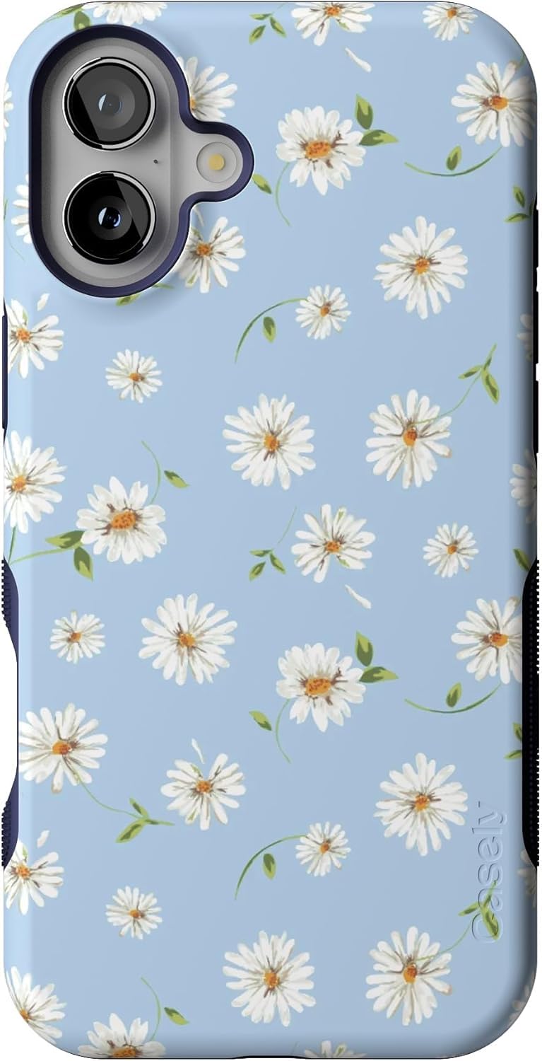 Casely iPhone 16 Case | Nantucket Cottage | Blue Hydrangea | Compatible with MagSafe | Bold Protective Design