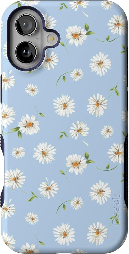 Casely iPhone 16 Case | Nantucket Cottage | Blue Hydrangea | Compatible with MagSafe | Bold Protective Design