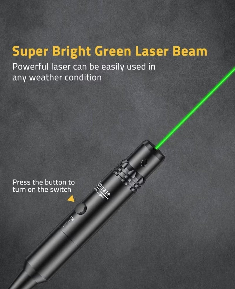 Professional Laser Bore Sight Kit - 32 Adapters for 0.17 to 12GA Calibers | Bright Laser with Button Switch for Hunting
