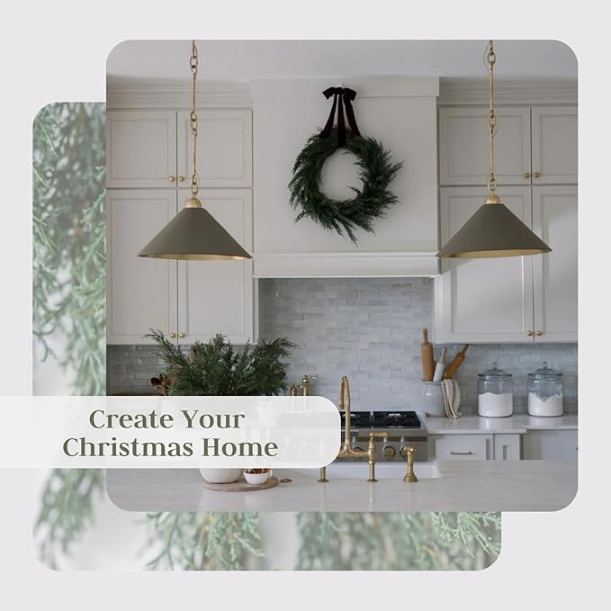 CG Hunter Holiday Collection Cedar Wreath, Premium Artificial Indoor and Outdoor Large 30" Cedar Christmas Wreath, Christmas Decorations and Holiday Greenery