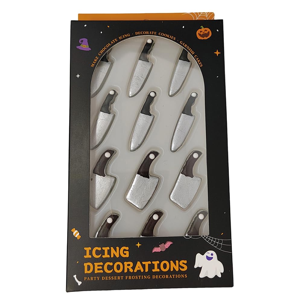 Edible Halloween Sprinkles for Cake Decorating, Edible Knives Cupcake Toppers for Cake, Cookies, Cupcakes, Baking, Ice Cream Desserts Supplies