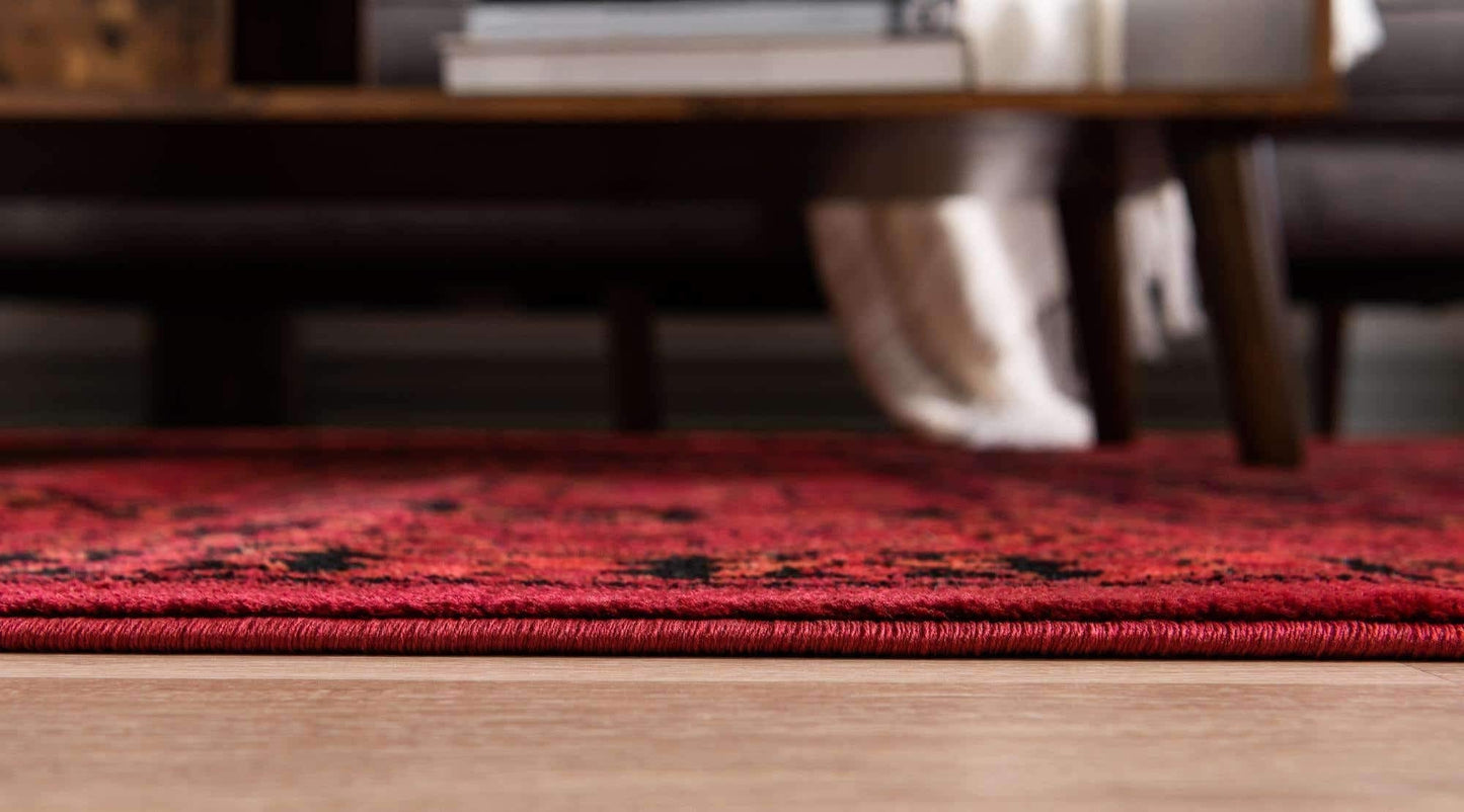 Unique Loom Tekke Collection Area Rug - Sheibani (5' 3" x 8' Rectangle, Red/ Black)