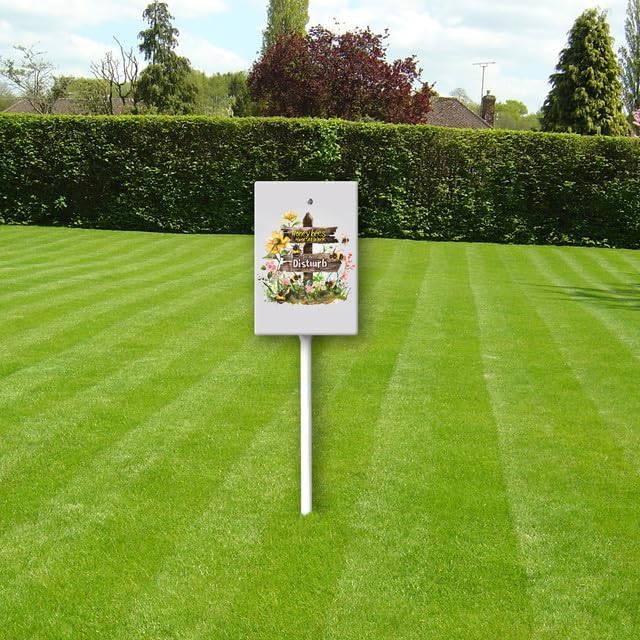 Uptell Honeybees Hard At Work Do Not Disturb Yard Signs with Stakes Aluminum Sign for House/Front Door and Business Outdoor Decoration 8x12 Inch
