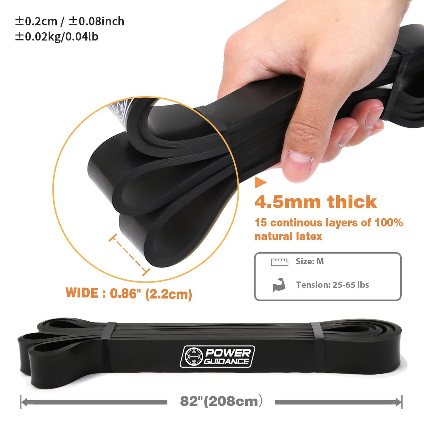 POWER GUIDANCE Pull Up Assist Bands - Stretch Resistance Band - Mobility Band - Powerlifting Bands - by Perfect for Body Stretching, Powerlifting, Resistance Training
