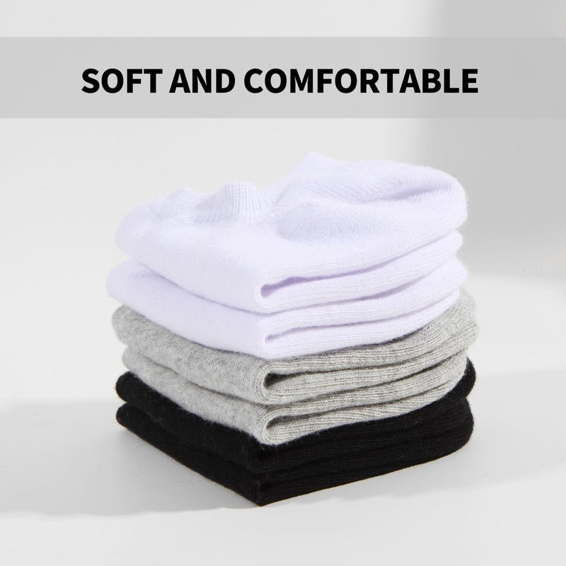Nroktia 10 Pairs Non Slip No Show Socks Womens and Mens Low Cut Invisible Liner Ankle Socks (4 Black-4 White-2 Grey)