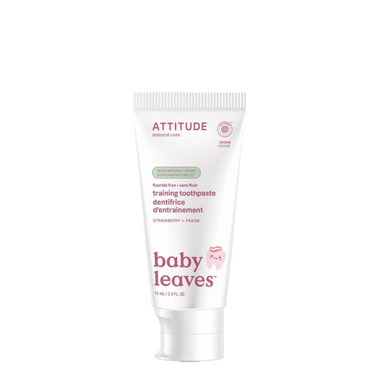 Attitude Baby and Child Fluoride-Free Training Toothpaste, Naturally Derived Ingredients, Vegan, EWG Verified, Strawberry, 2.6 Oz