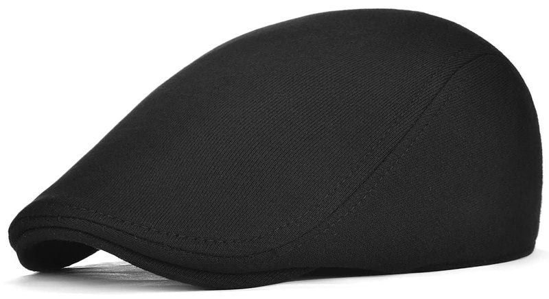 Xinveen Men's Newsboy Hat Adjustable Beret Ivy Cap Irish Cabbie Driving Hunting Hats Black